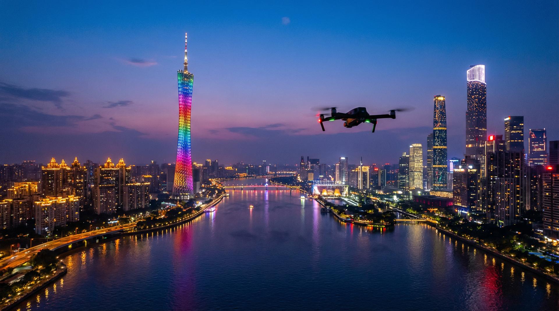 黑丝广州CBD航拍视频